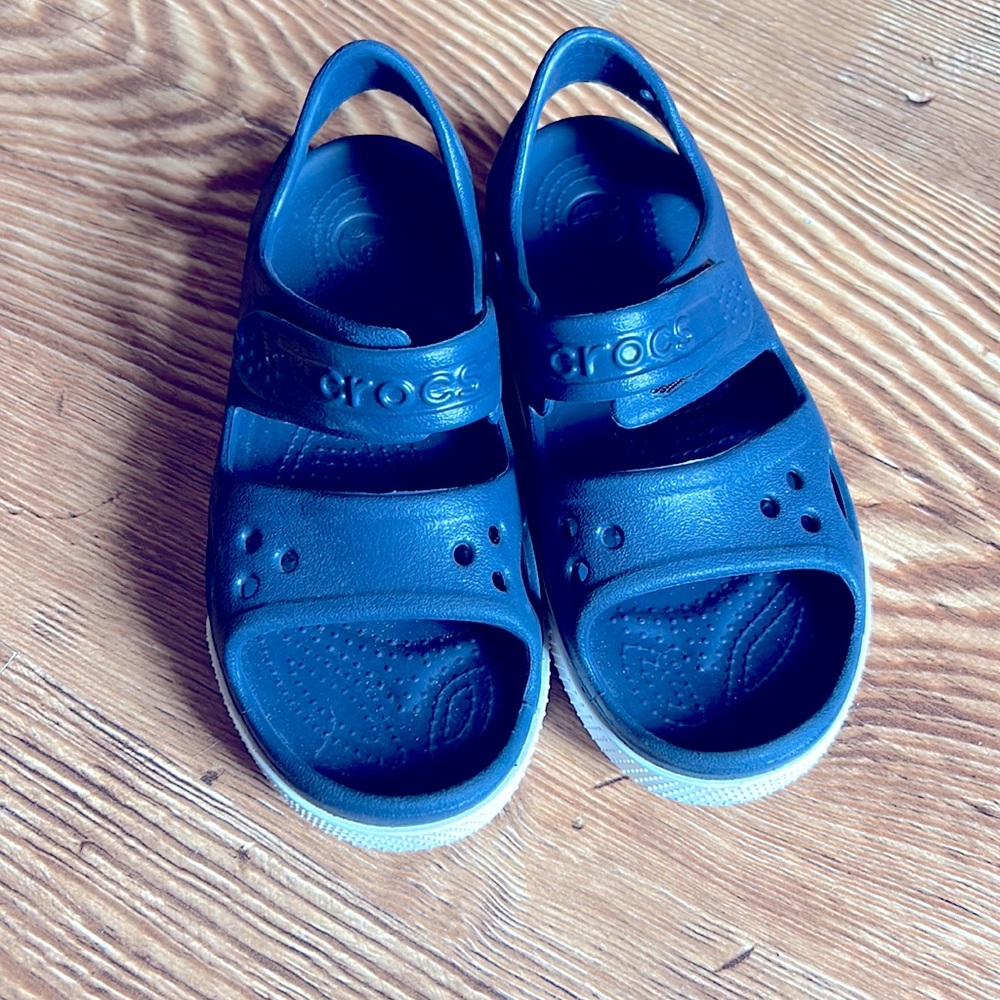 Croc sandals for boys. Navy blue. Worn a couple times.